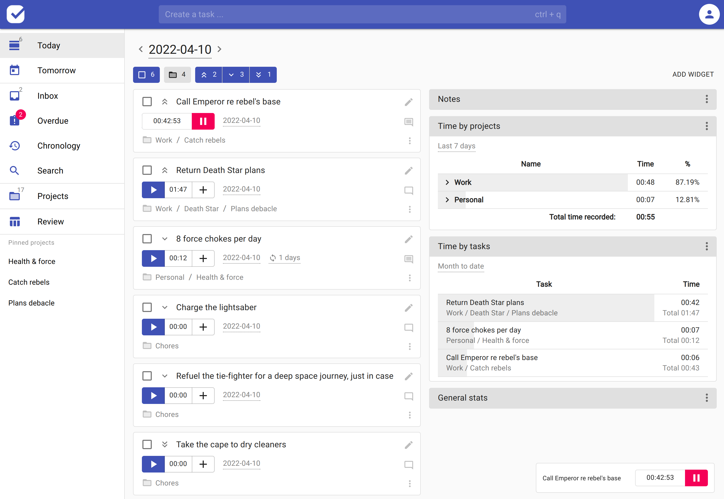 TodoX &ndash; task manager and time-tracker